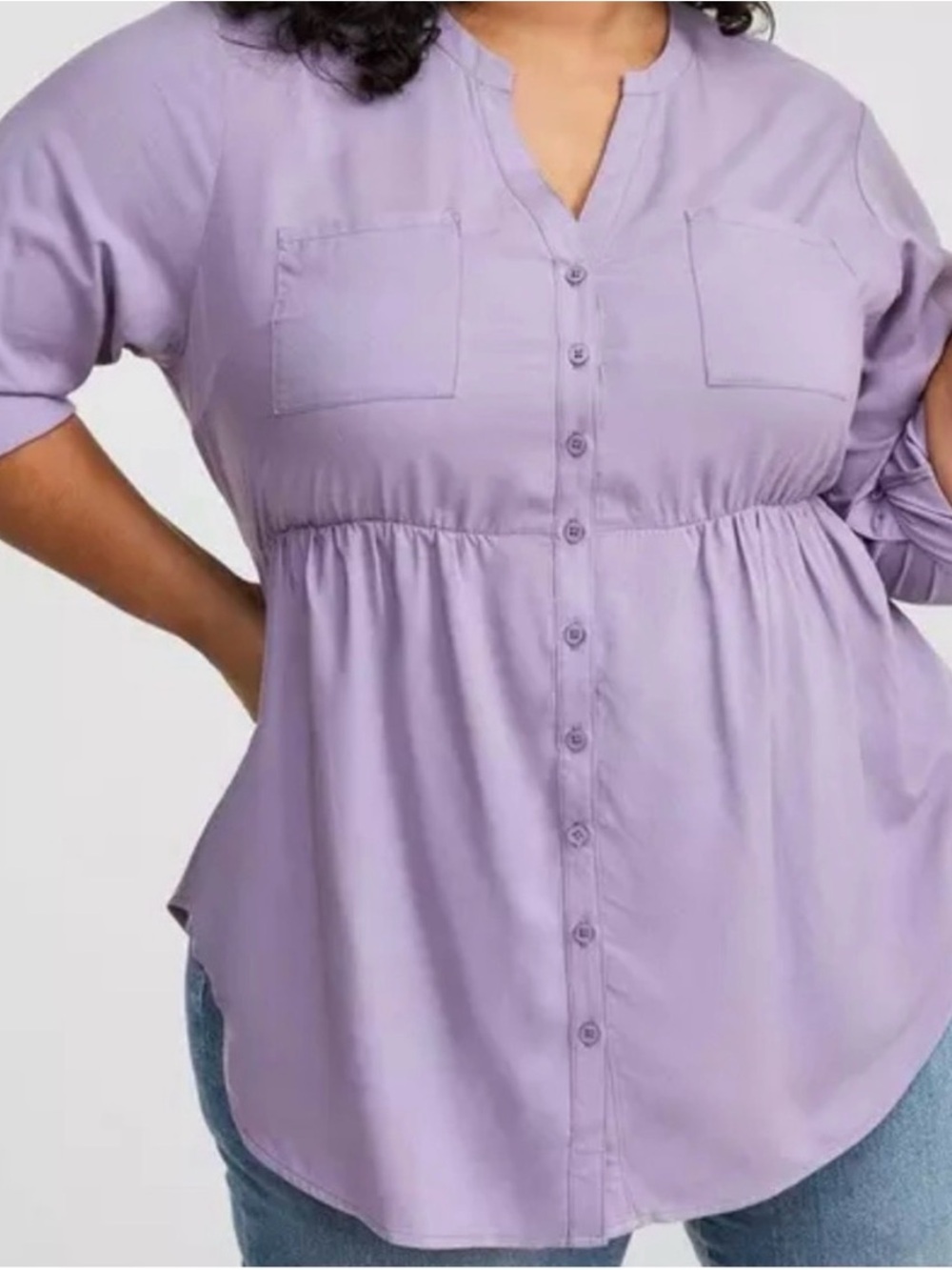 Torrid Emma Babydoll Lilac Blouse Size 4x (26)